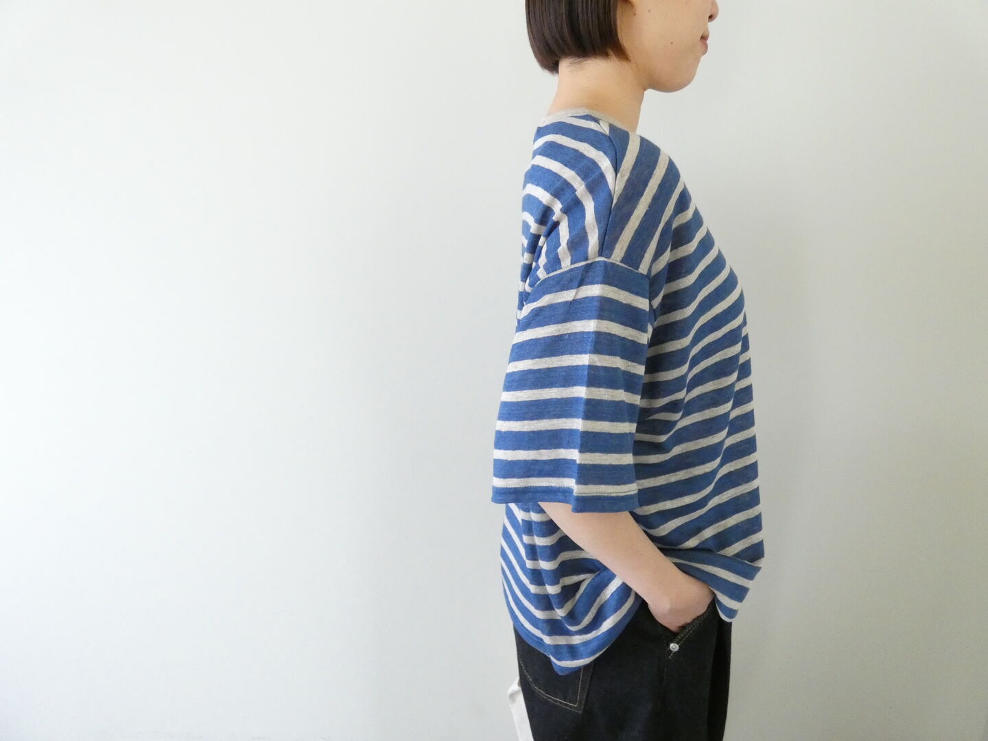 ichi(イチ) リネンボーダープルオーバーの商品画像5