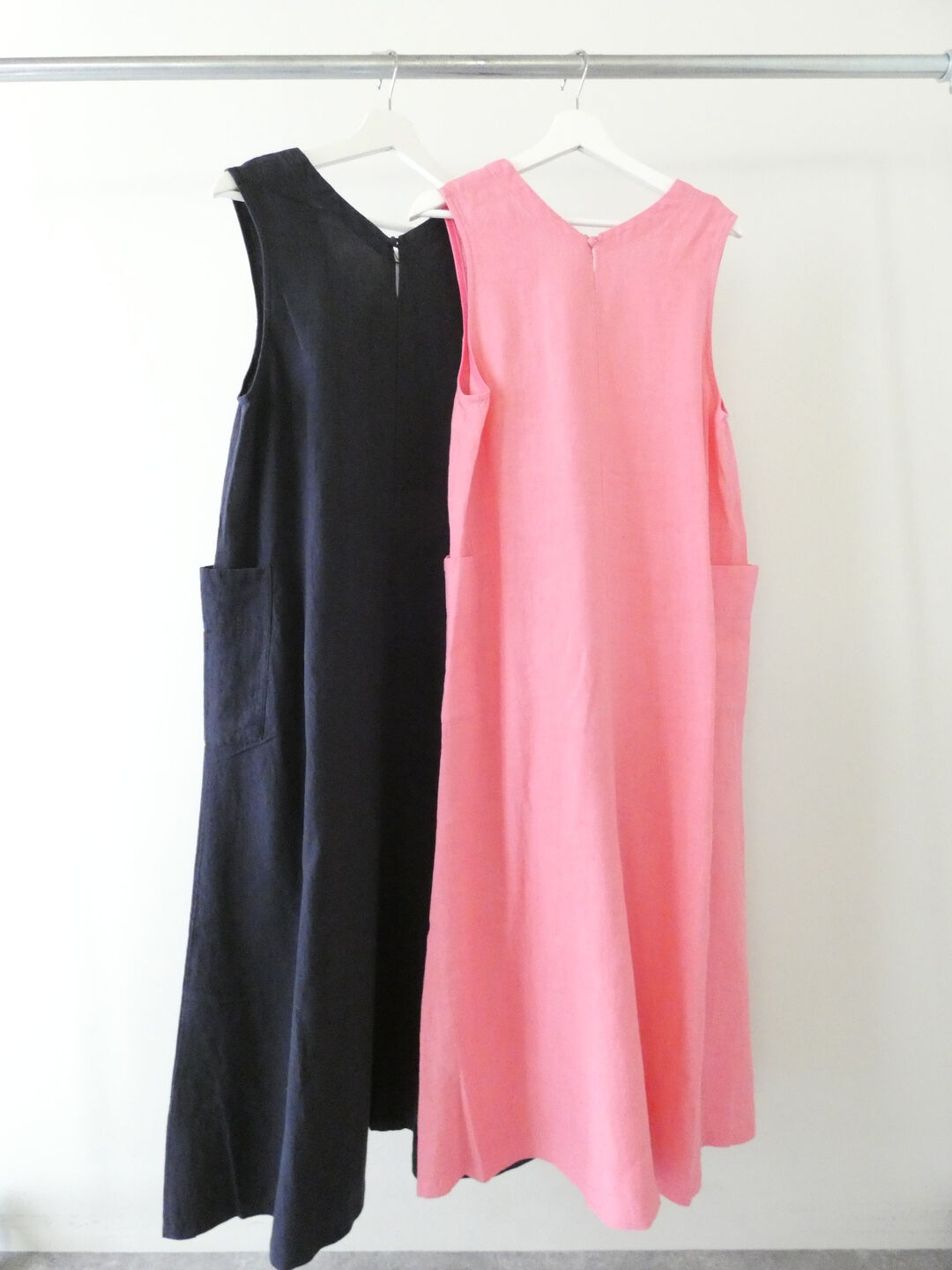 Hands of creation(ハンズオブクリエイション) リネン桐七炊きVネックフレアラインジャンバースカートの商品画像10