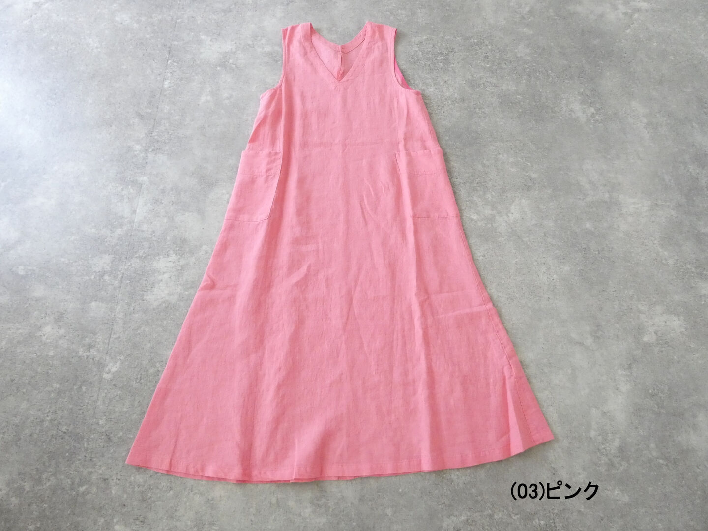 Hands of creation(ハンズオブクリエイション) リネン桐七炊きVネックフレアラインジャンバースカートの商品画像11