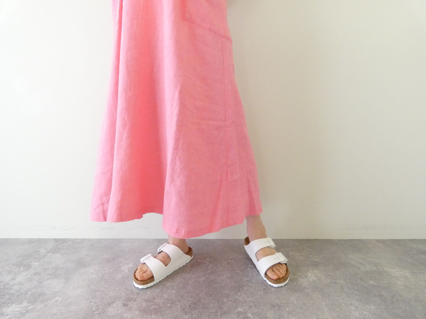 Hands of creation(ハンズオブクリエイション) リネン桐七炊きVネックフレアラインジャンバースカートの商品画像17