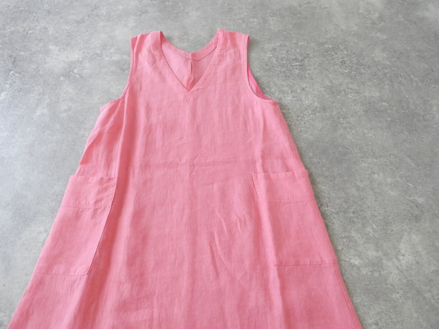 Hands of creation(ハンズオブクリエイション) リネン桐七炊きVネックフレアラインジャンバースカートの商品画像20