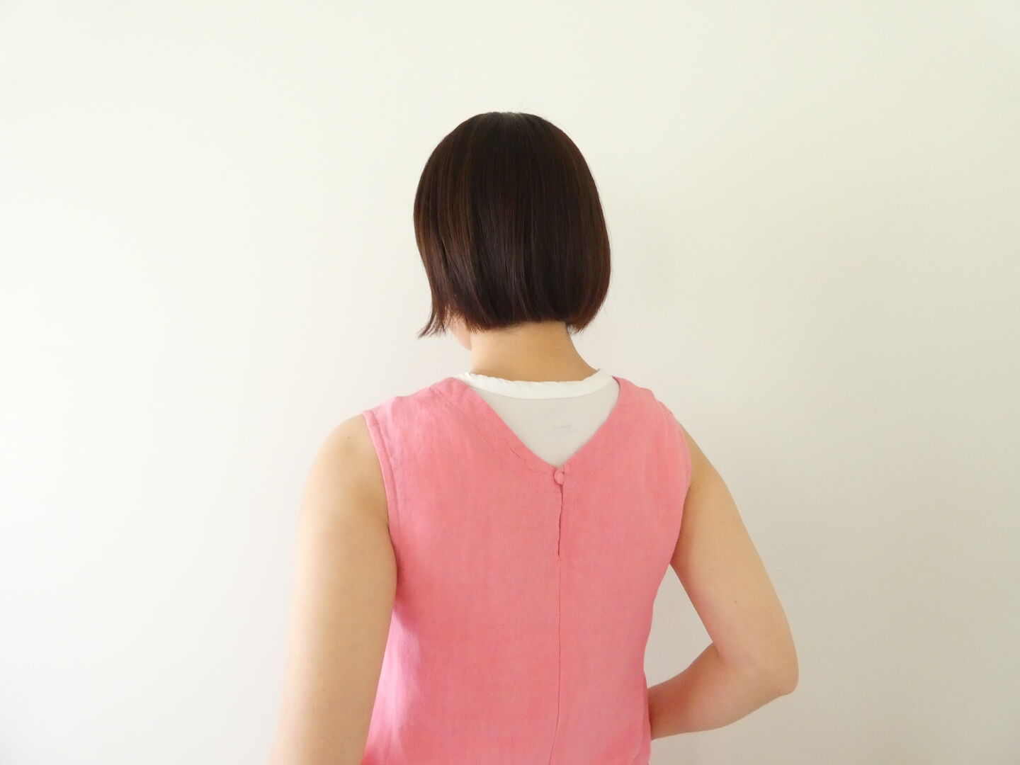 Hands of creation(ハンズオブクリエイション) リネン桐七炊きVネックフレアラインジャンバースカートの商品画像8