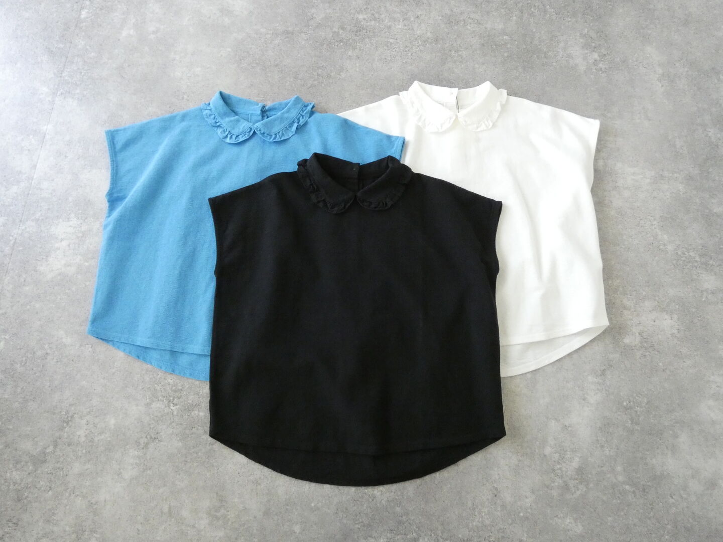 Hands of creation(ハンズオブクリエイション) ラフィスウェーデン鹿の子無地フリルカラープルオーバーの商品画像3