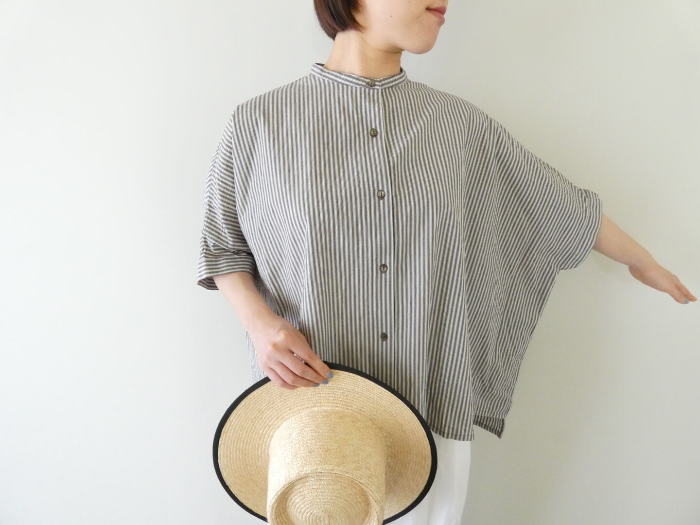 ichi(イチ) ストライプワイドシャツの商品画像1