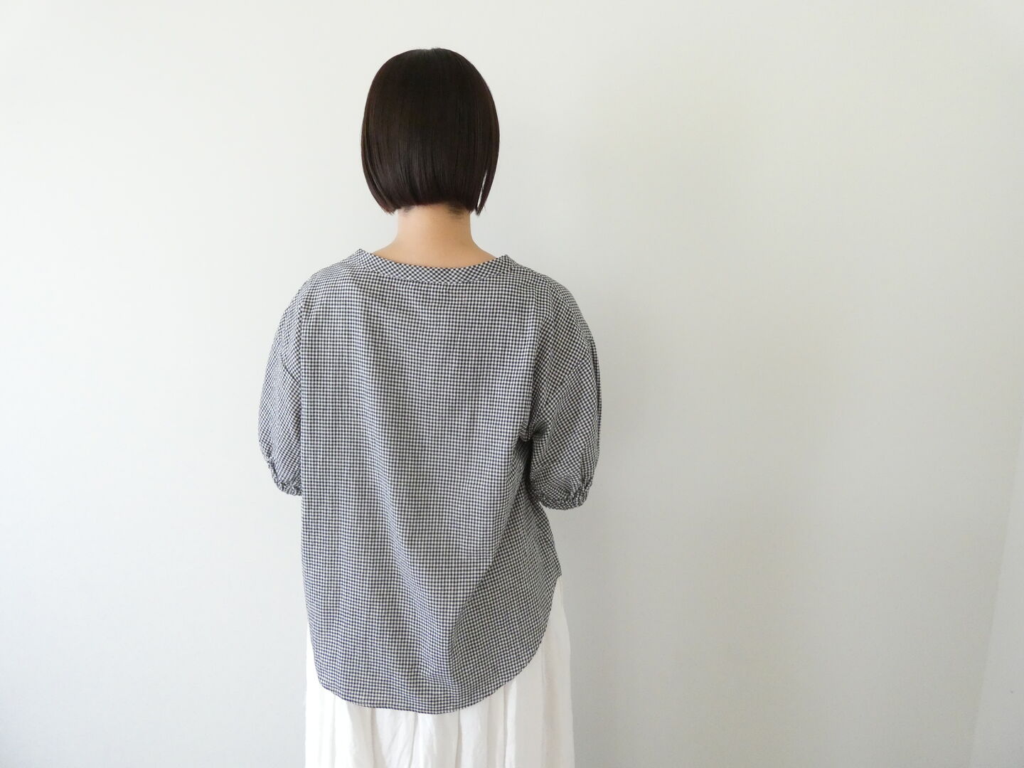 NARU オーガニックコットンチェックボリュームブラウスの商品画像10