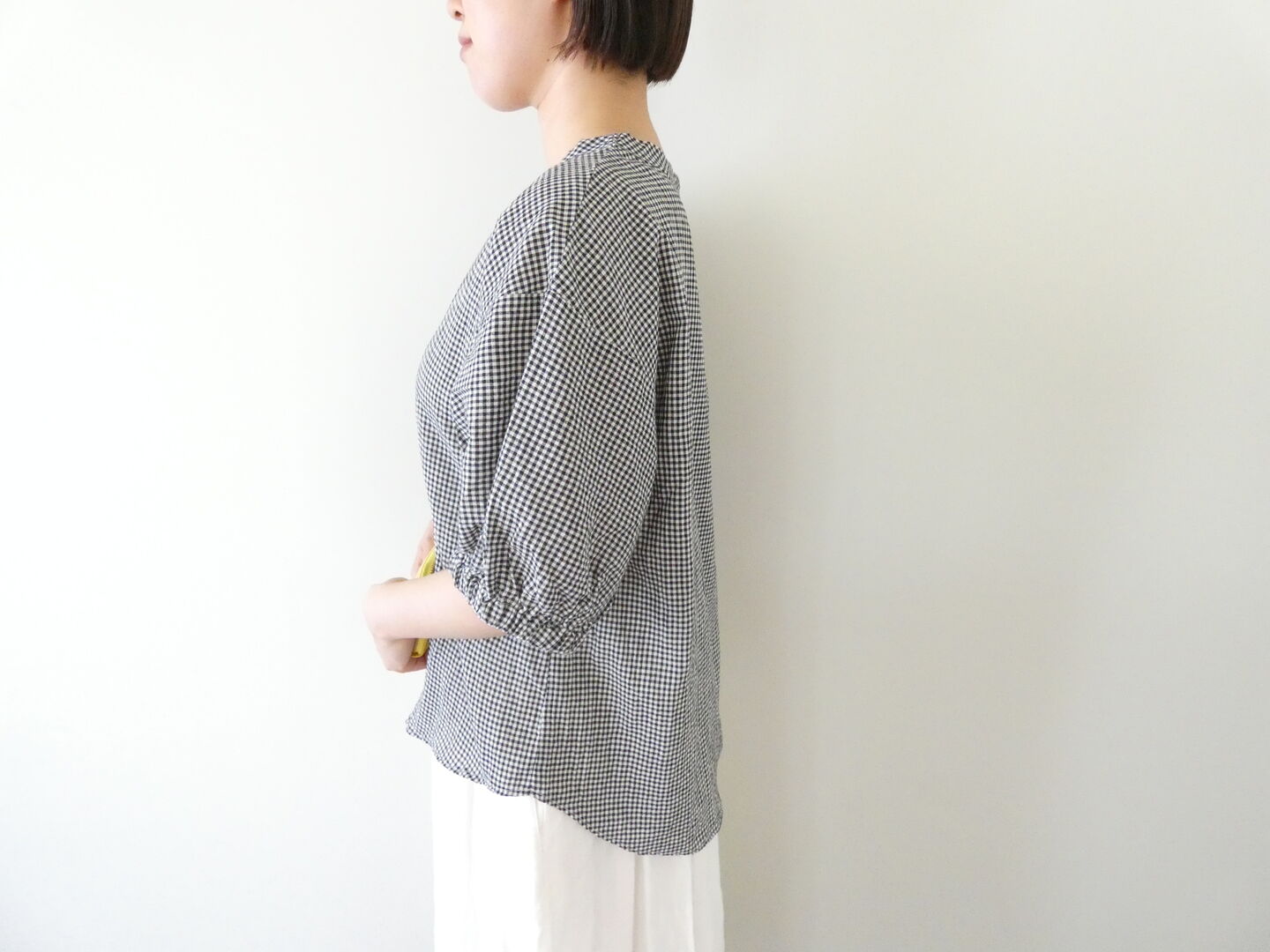 NARU オーガニックコットンチェックボリュームブラウスの商品画像9