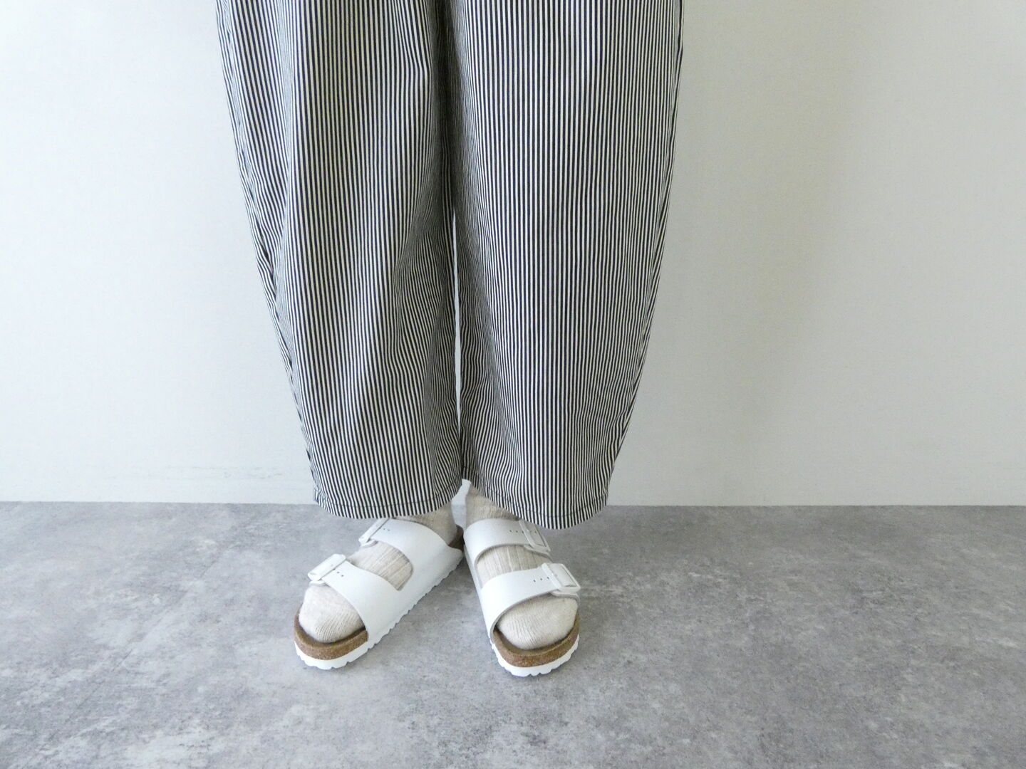 NARU 20ツイルCatlightストライプ柄エッグパンツの商品画像5