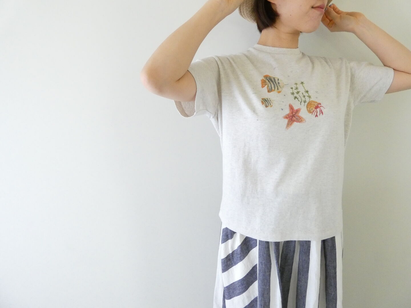 l’atelier du savon(アトリエドゥサボン) 海の生き物　クレヨンプリントTシャツの商品画像2