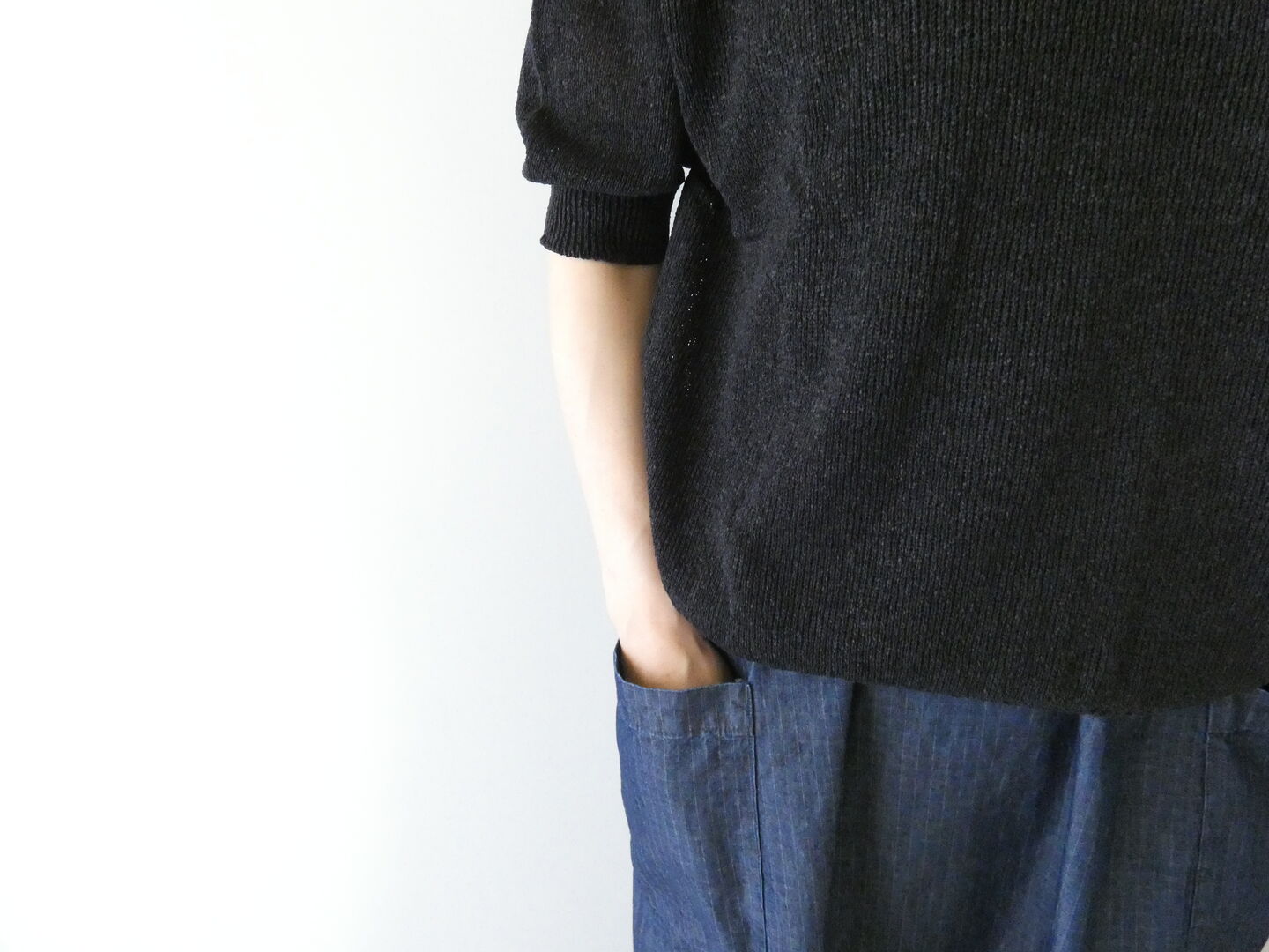 LinenYa(リネンヤ) 和紙混半袖ニットの商品画像6