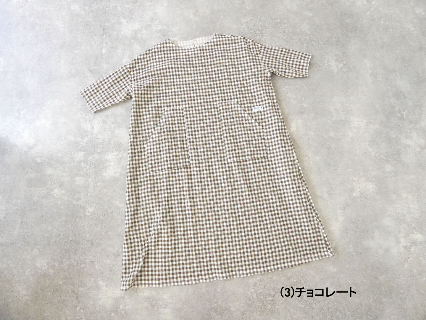 快晴堂(かいせいどう) ゆらぎギンガムチェック Wideストン5分袖ワンピースの商品画像10