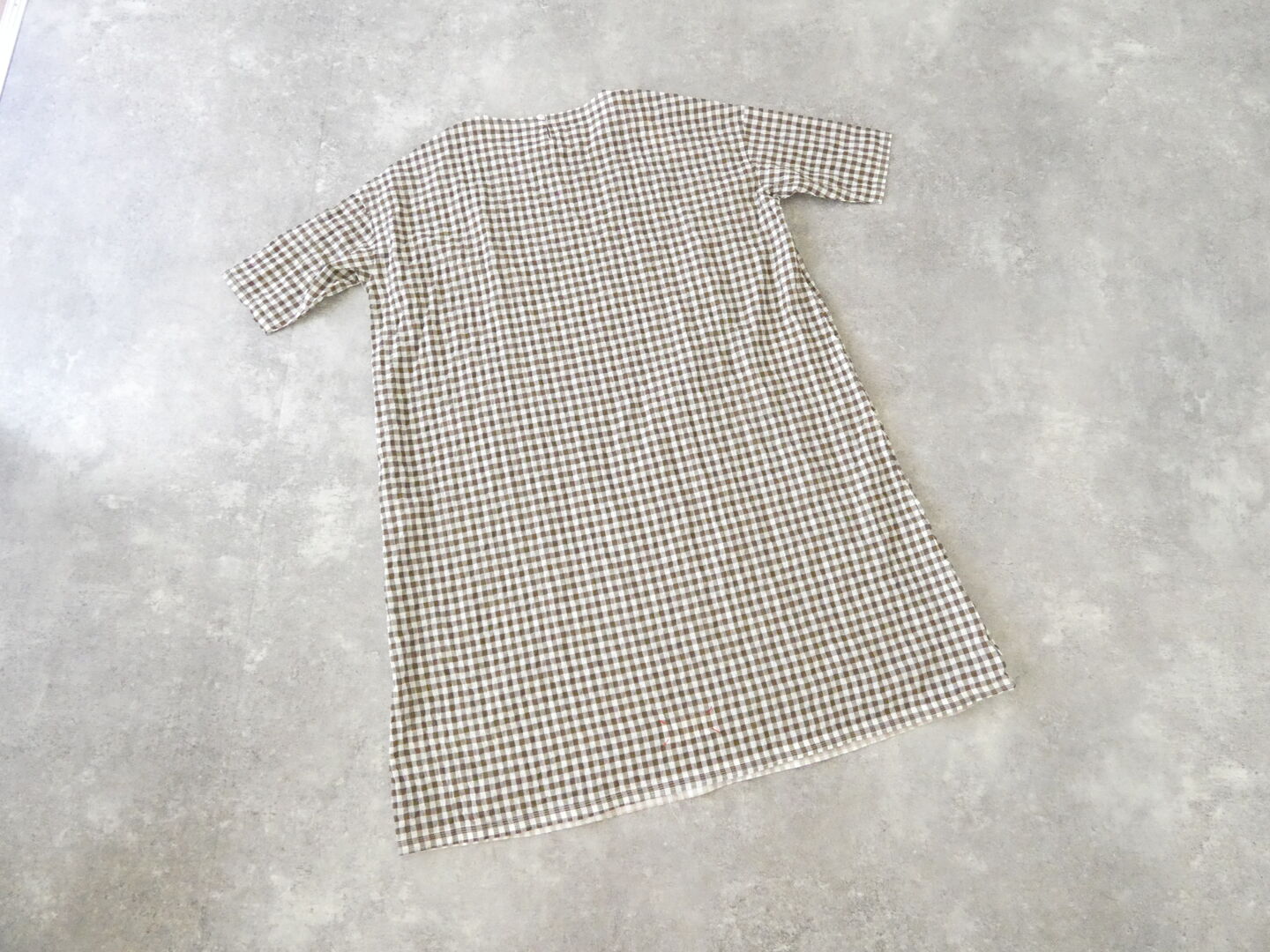 快晴堂(かいせいどう) ゆらぎギンガムチェック Wideストン5分袖ワンピースの商品画像11