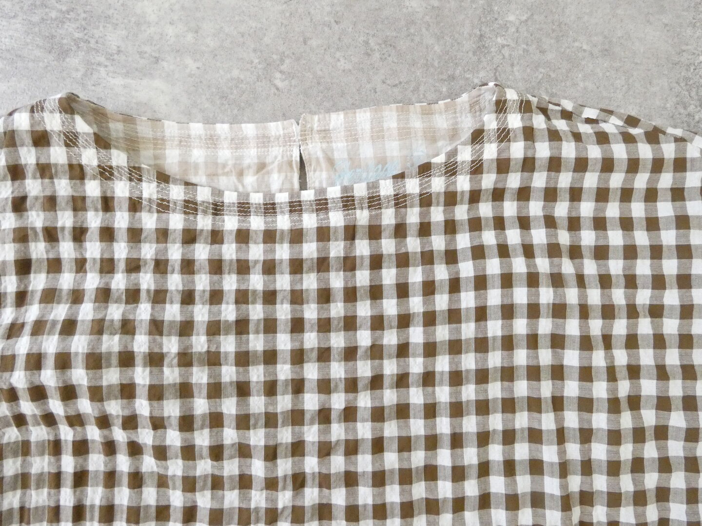 快晴堂(かいせいどう) ゆらぎギンガムチェック Wideストン5分袖ワンピースの商品画像18