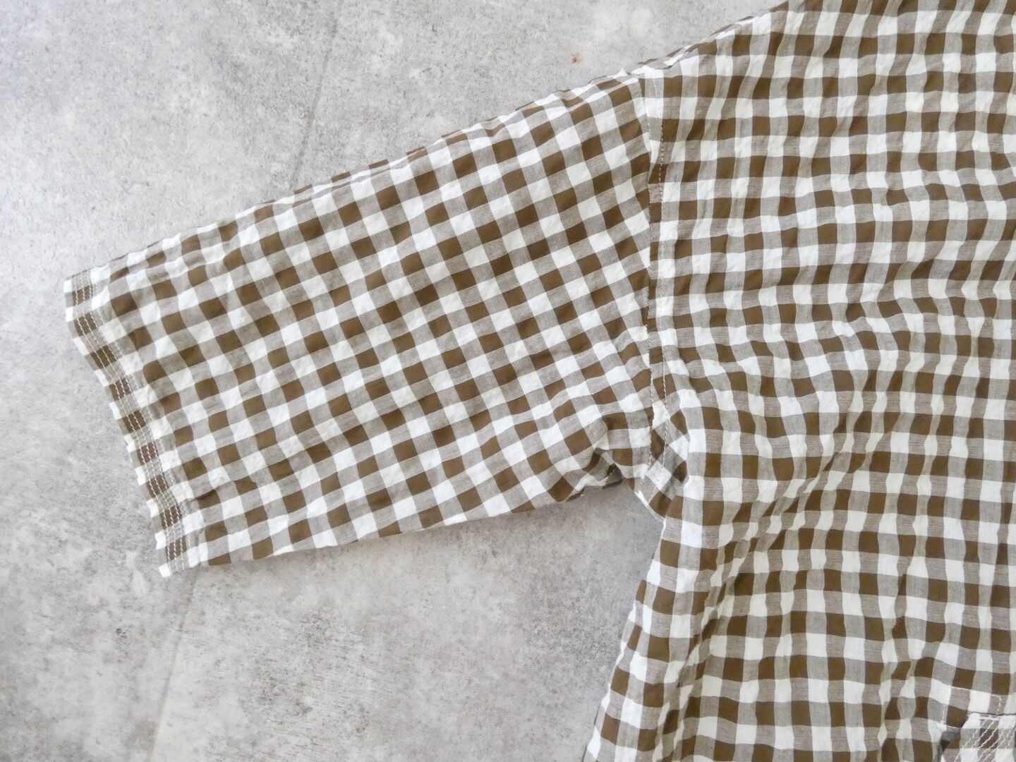 快晴堂(かいせいどう) ゆらぎギンガムチェック Wideストン5分袖ワンピースの商品画像19