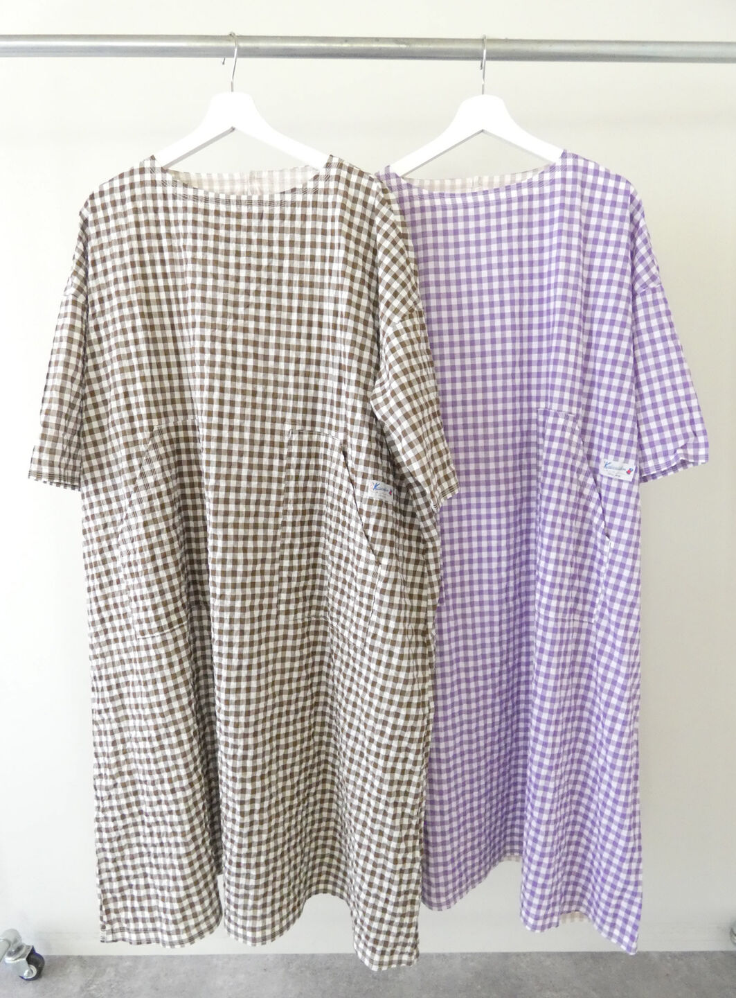 快晴堂(かいせいどう) ゆらぎギンガムチェック Wideストン5分袖ワンピースの商品画像3