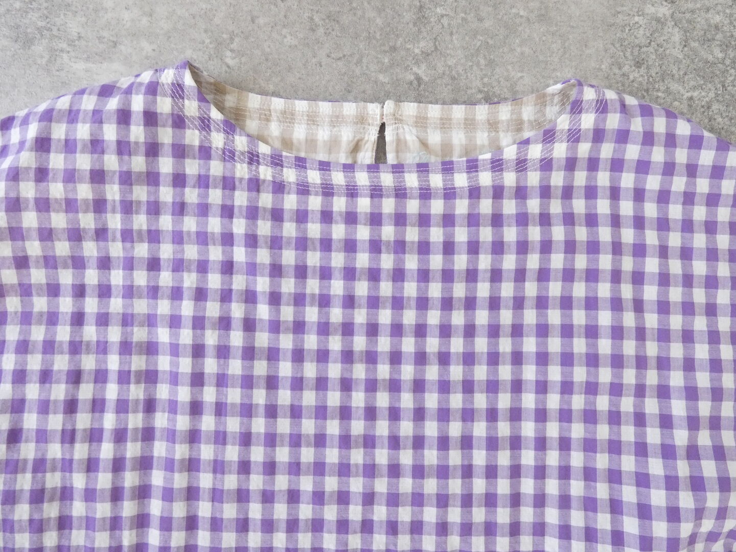 快晴堂(かいせいどう) ゆらぎギンガムチェック Wideストン5分袖ワンピースの商品画像30