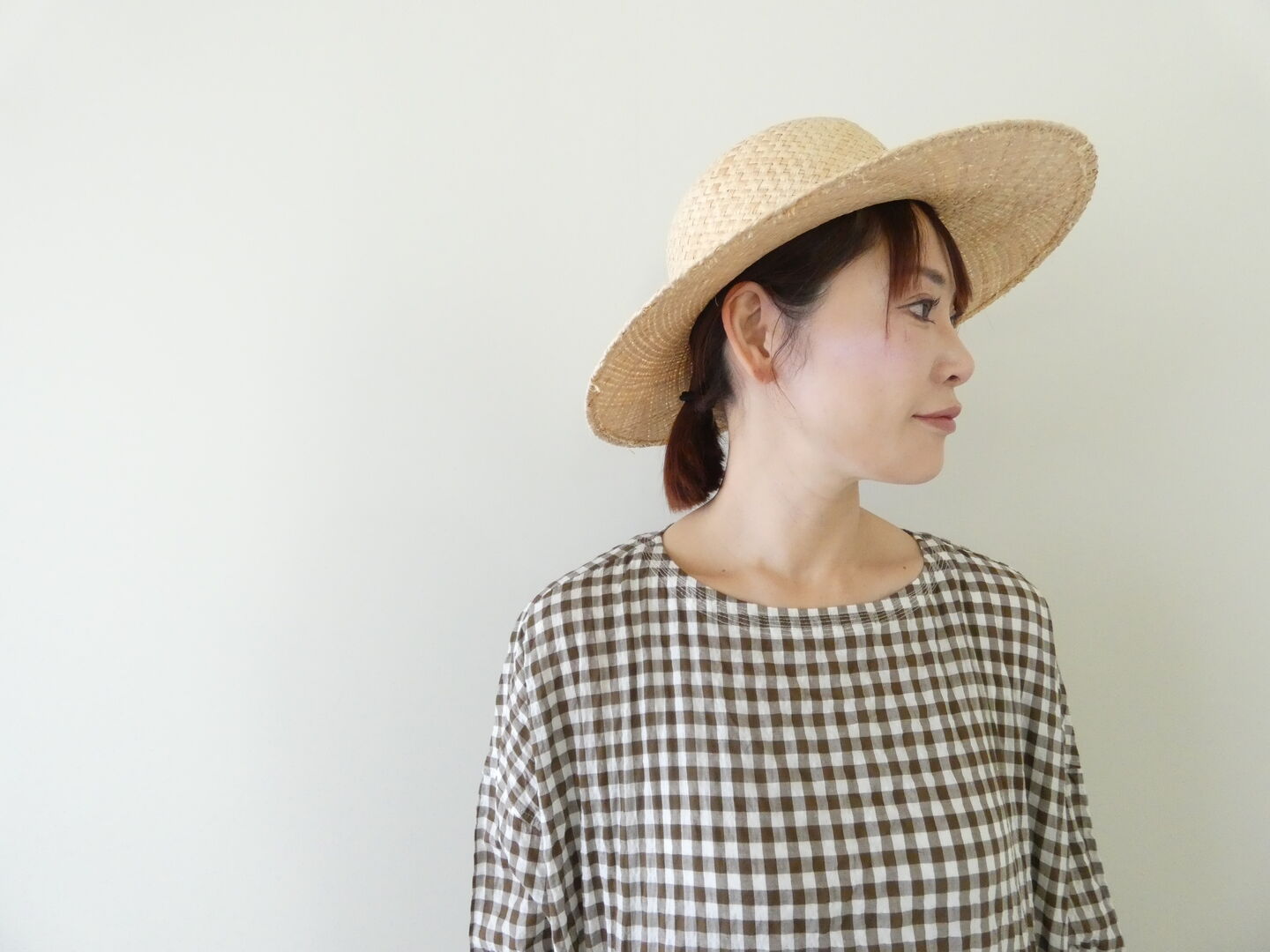 快晴堂(かいせいどう) ゆらぎギンガムチェック Wideストン5分袖ワンピースの商品画像7