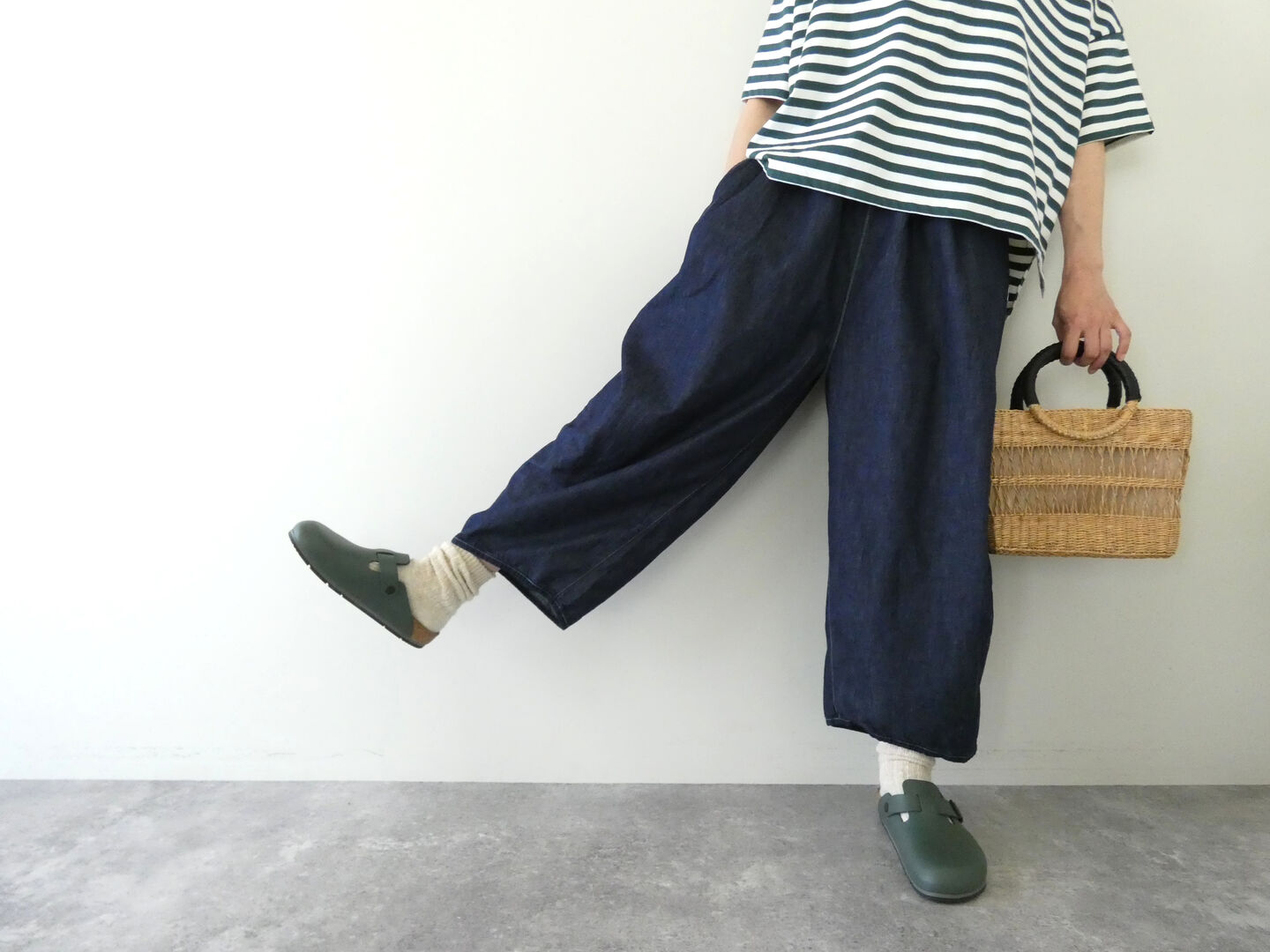 快晴堂(かいせいどう) Girl's マルチシーズン/6オンスデニム ふわふわタックパンツの商品画像4