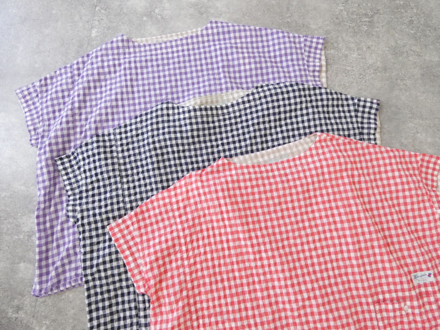 快晴堂(かいせいどう) ゆらぎギンガムチェック Wide-Tシャツの商品画像10