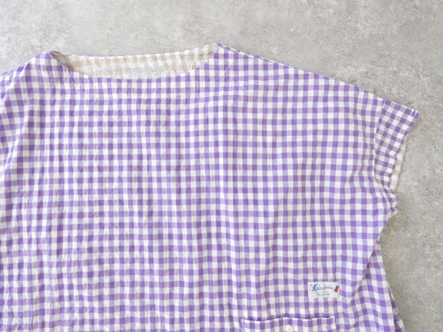 快晴堂(かいせいどう) ゆらぎギンガムチェック Wide-Tシャツの商品画像18