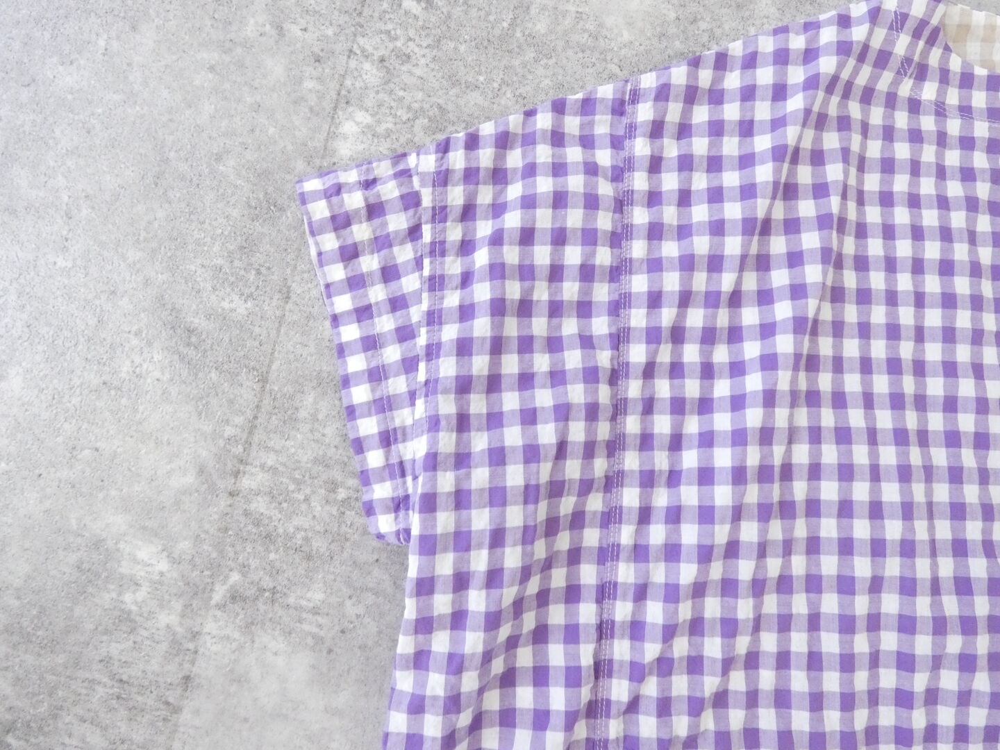 快晴堂(かいせいどう) ゆらぎギンガムチェック Wide-Tシャツの商品画像19