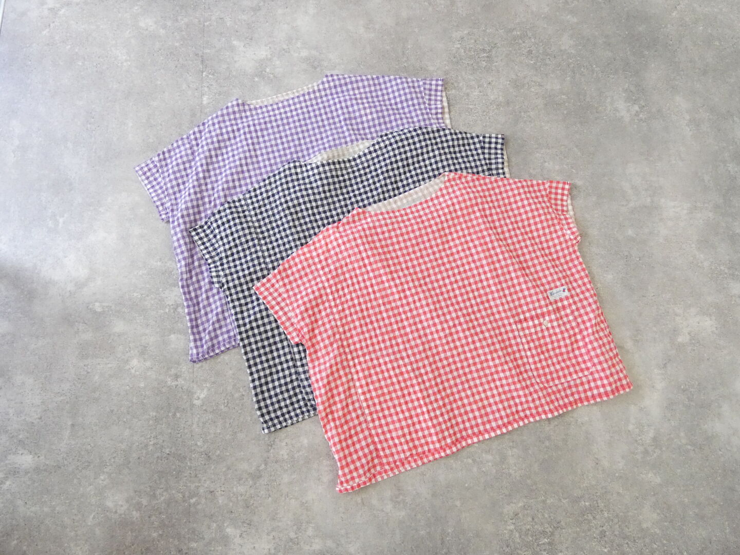 快晴堂(かいせいどう) ゆらぎギンガムチェック Wide-Tシャツの商品画像3