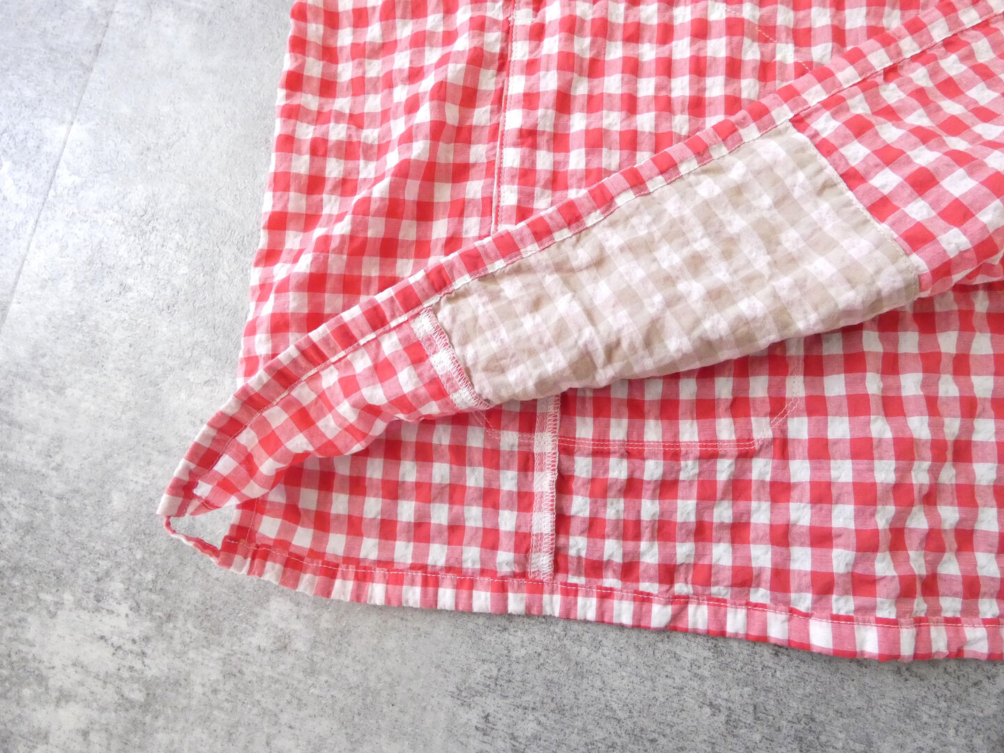 快晴堂(かいせいどう) ゆらぎギンガムチェック Wide-Tシャツの商品画像34