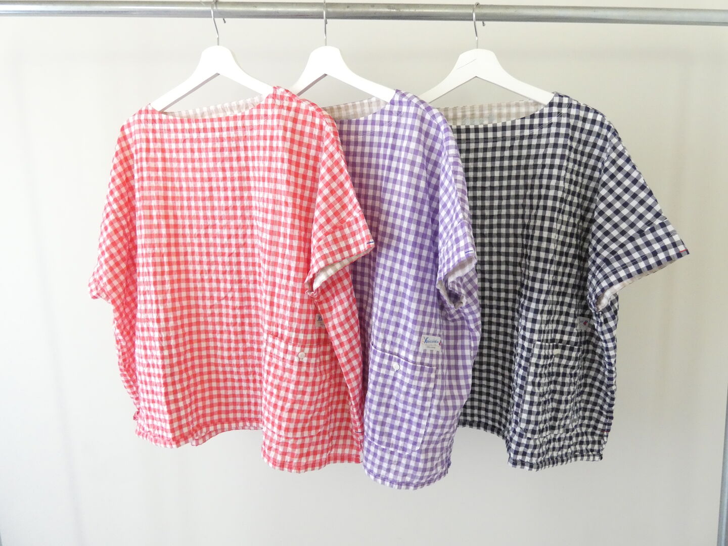 快晴堂(かいせいどう) ゆらぎギンガムチェック Wide-Tシャツの商品画像8