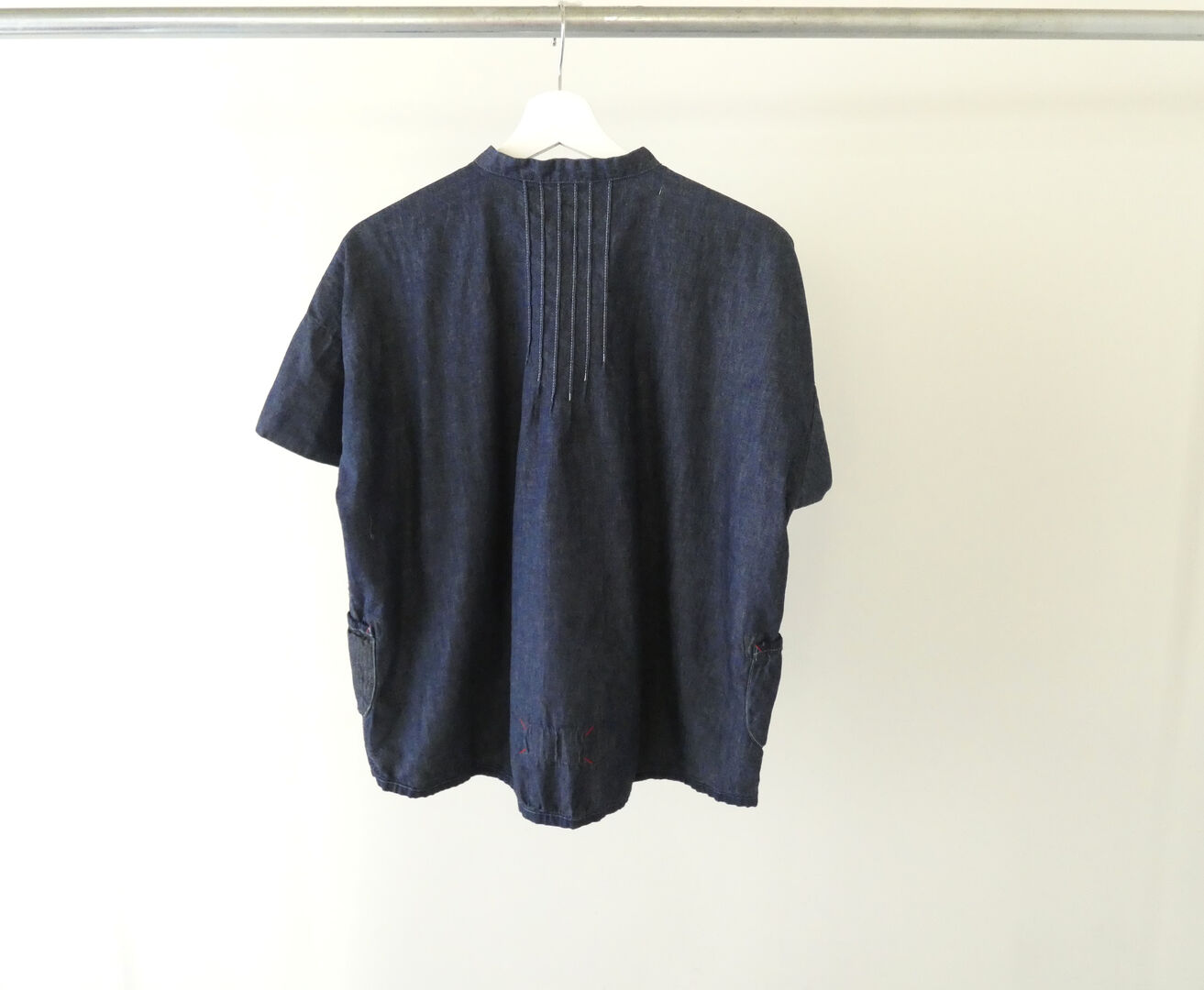 快晴堂(かいせいどう) Girl's マルチシーズン/6オンスデニム スタンド衿半袖ギャザーシャツの商品画像11