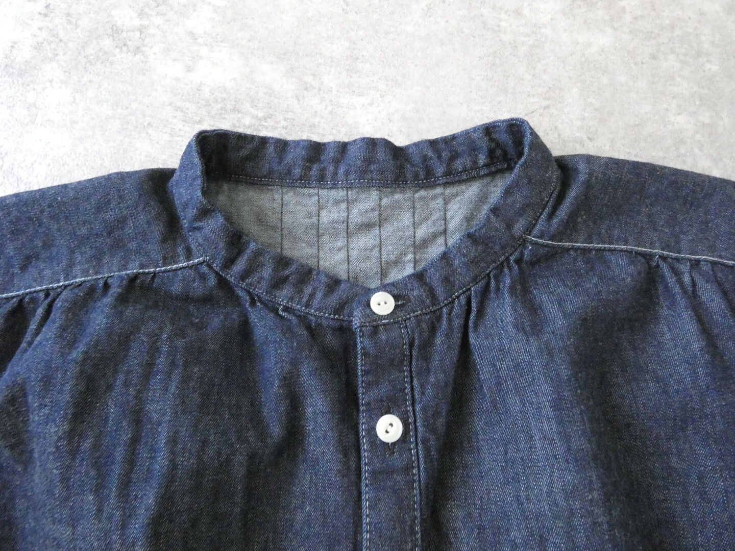 快晴堂(かいせいどう) Girl's マルチシーズン/6オンスデニム スタンド衿半袖ギャザーシャツの商品画像21