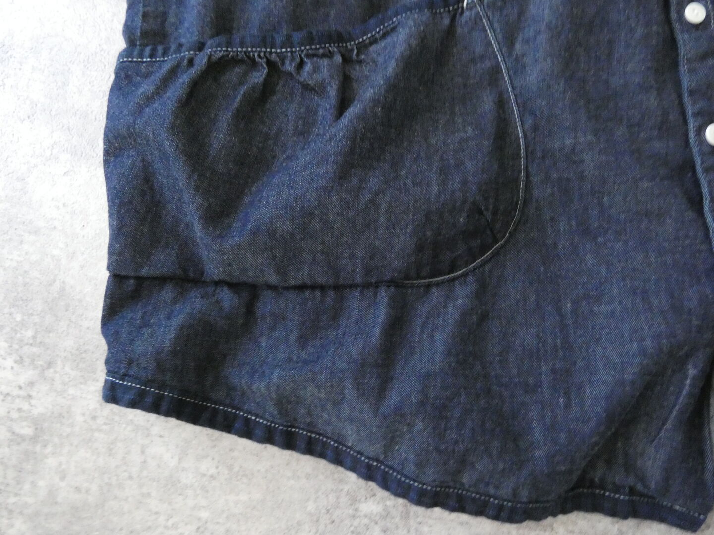 快晴堂(かいせいどう) Girl's マルチシーズン/6オンスデニム スタンド衿半袖ギャザーシャツの商品画像24