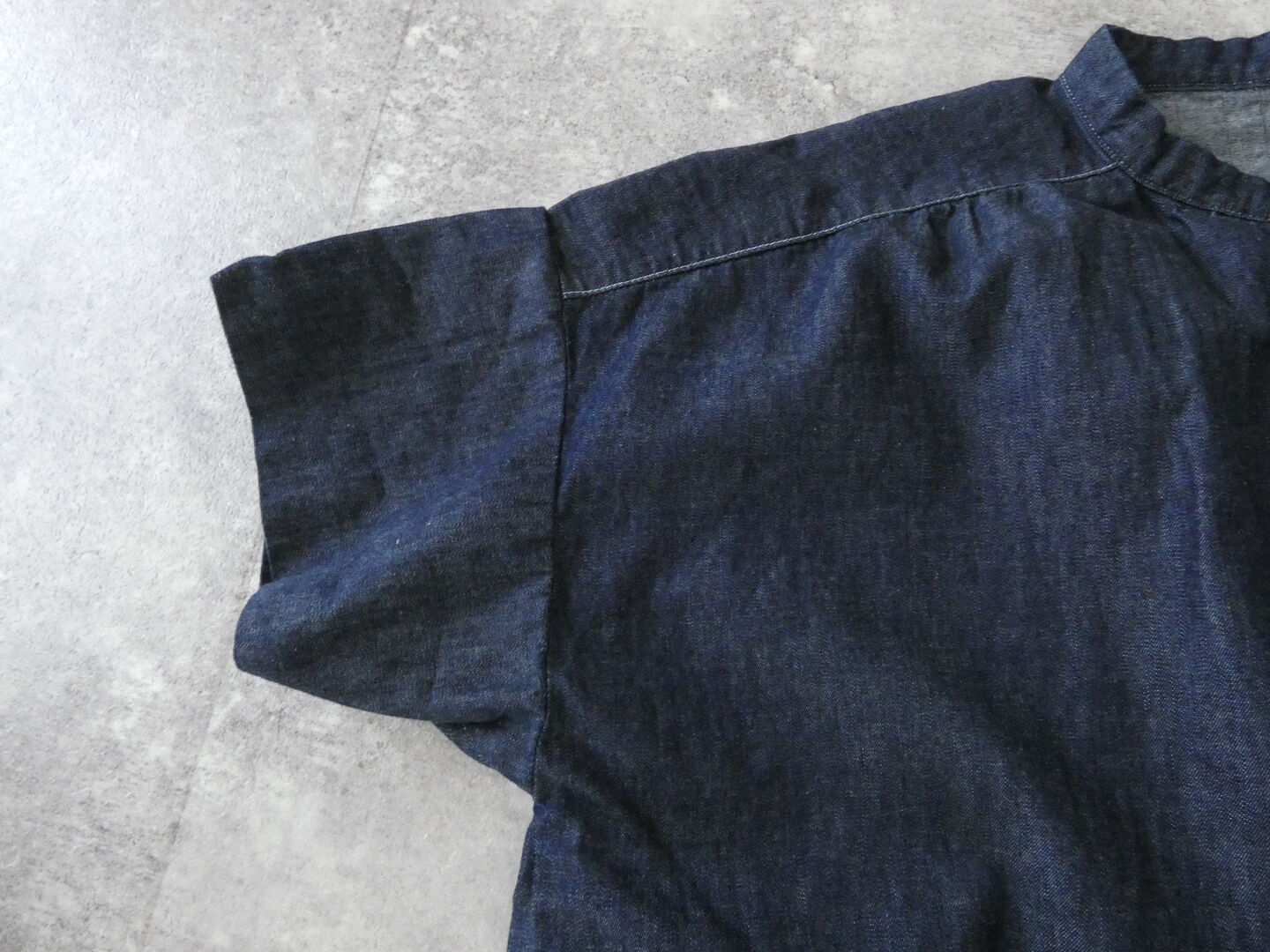 快晴堂(かいせいどう) Girl's マルチシーズン/6オンスデニム スタンド衿半袖ギャザーシャツの商品画像25