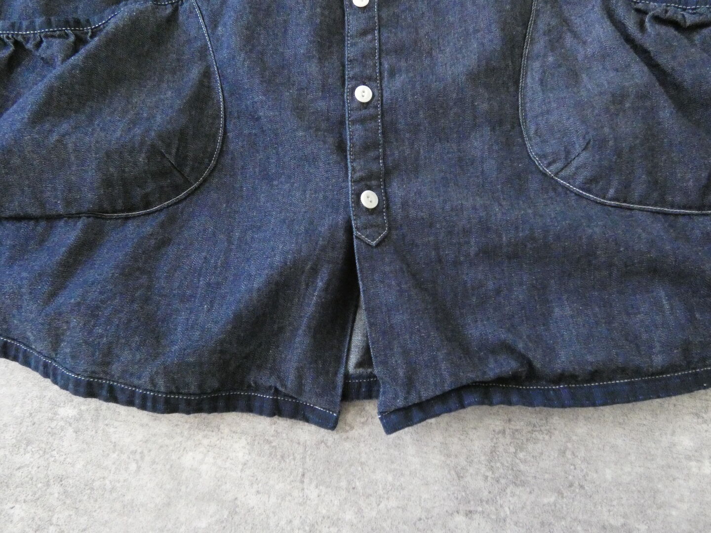 快晴堂(かいせいどう) Girl's マルチシーズン/6オンスデニム スタンド衿半袖ギャザーシャツの商品画像27