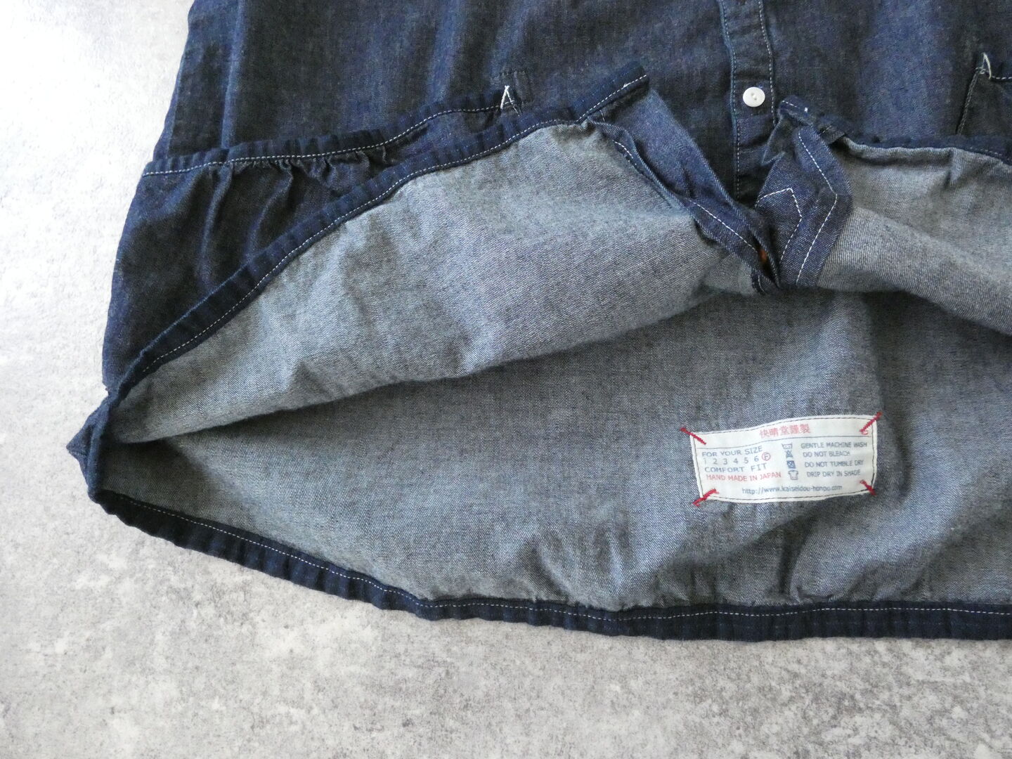 快晴堂(かいせいどう) Girl's マルチシーズン/6オンスデニム スタンド衿半袖ギャザーシャツの商品画像30