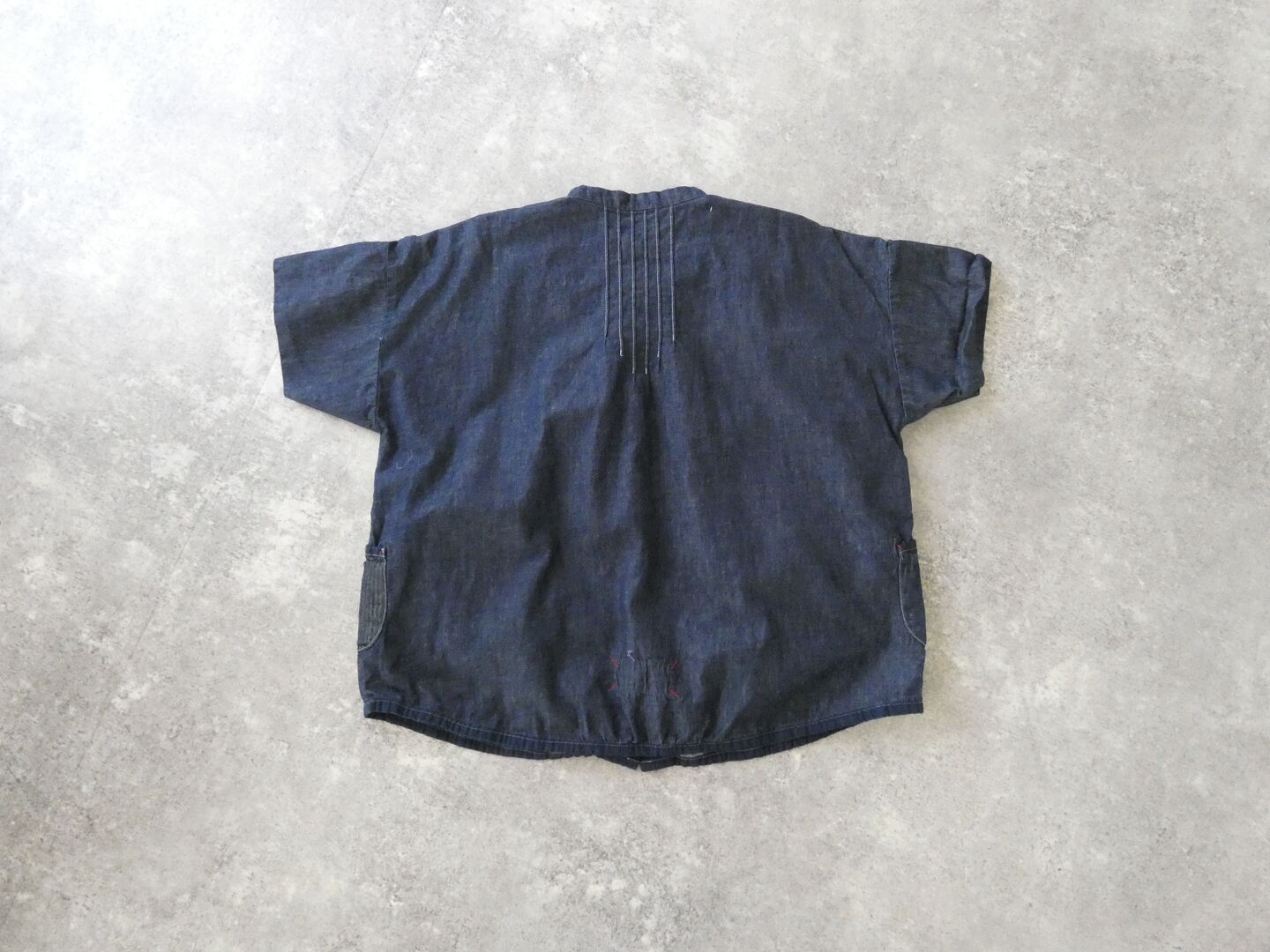 快晴堂(かいせいどう) Girl's マルチシーズン/6オンスデニム スタンド衿半袖ギャザーシャツの商品画像9