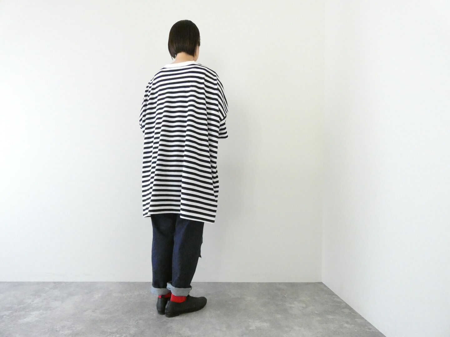 R&D.M.Co-(オールドマンズテーラー) GAUZE BORDER OVERSIZE HALF SLEEVE T SHIRTの商品画像10