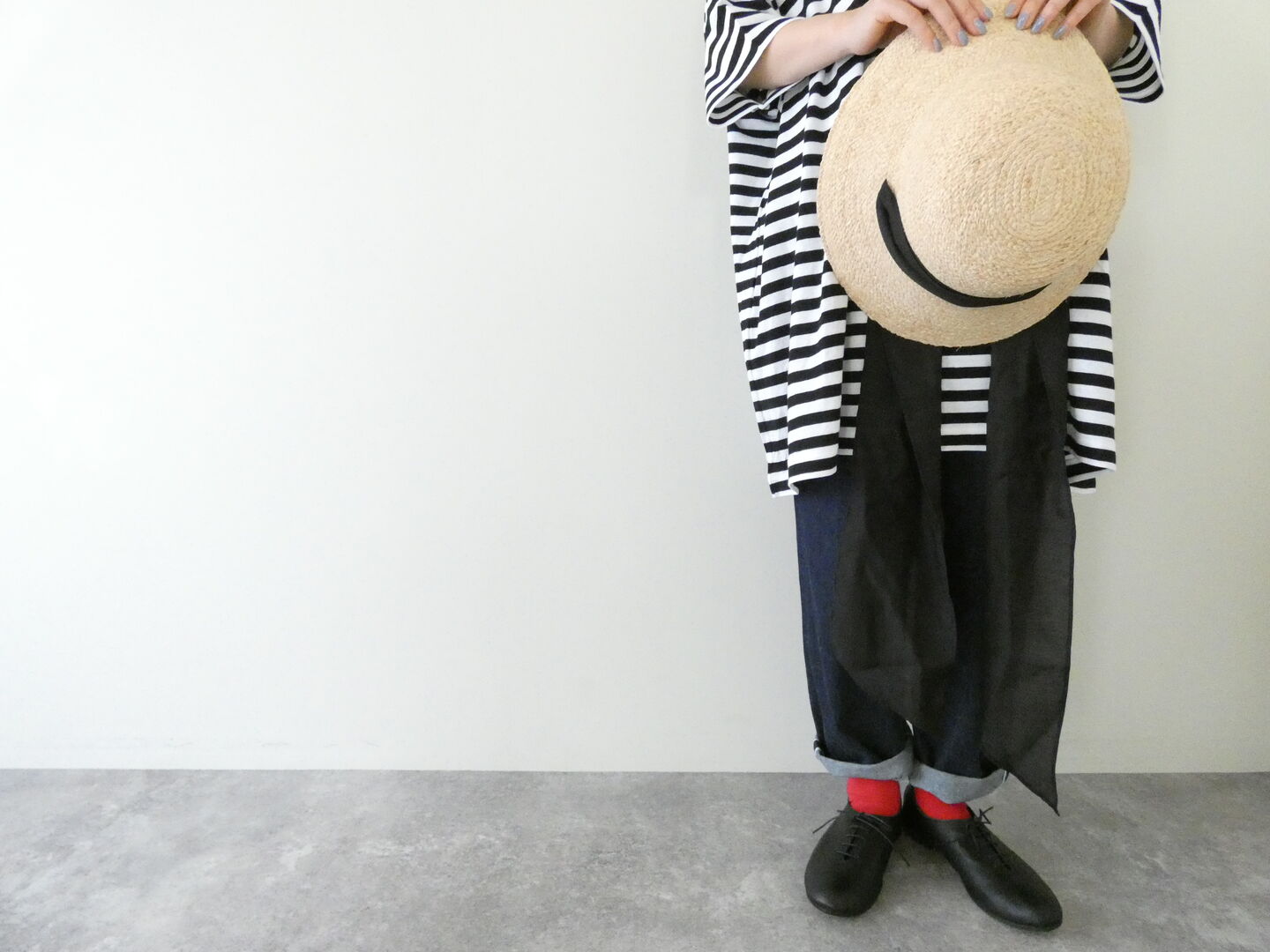 R&D.M.Co-(オールドマンズテーラー) GAUZE BORDER OVERSIZE HALF SLEEVE T SHIRTの商品画像7