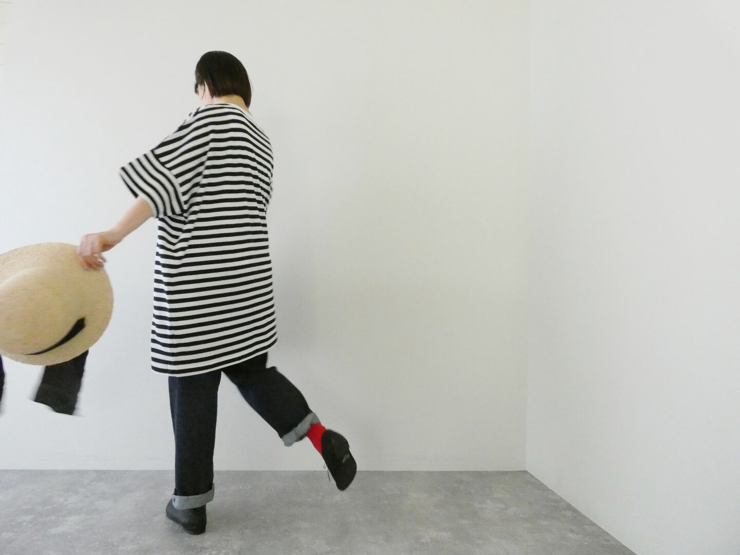 R&D.M.Co-(オールドマンズテーラー) GAUZE BORDER OVERSIZE HALF SLEEVE T SHIRTの商品画像8