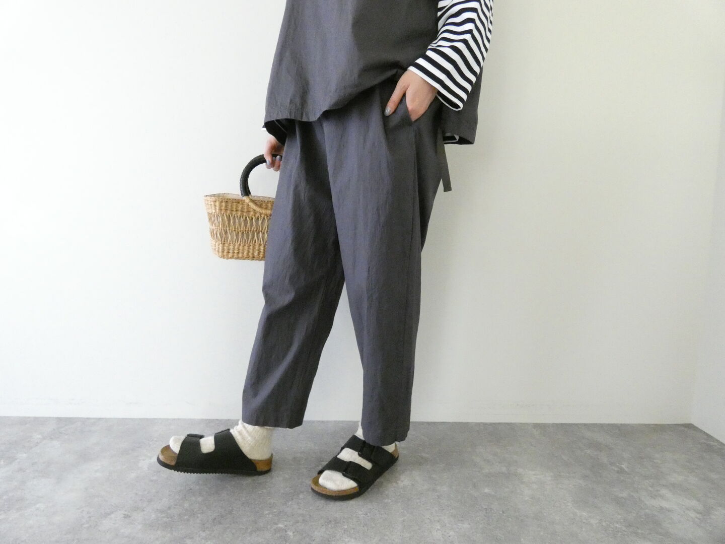 prit(プリット) コットンリネンワッシャー中白染めスロウパンツの商品画像1