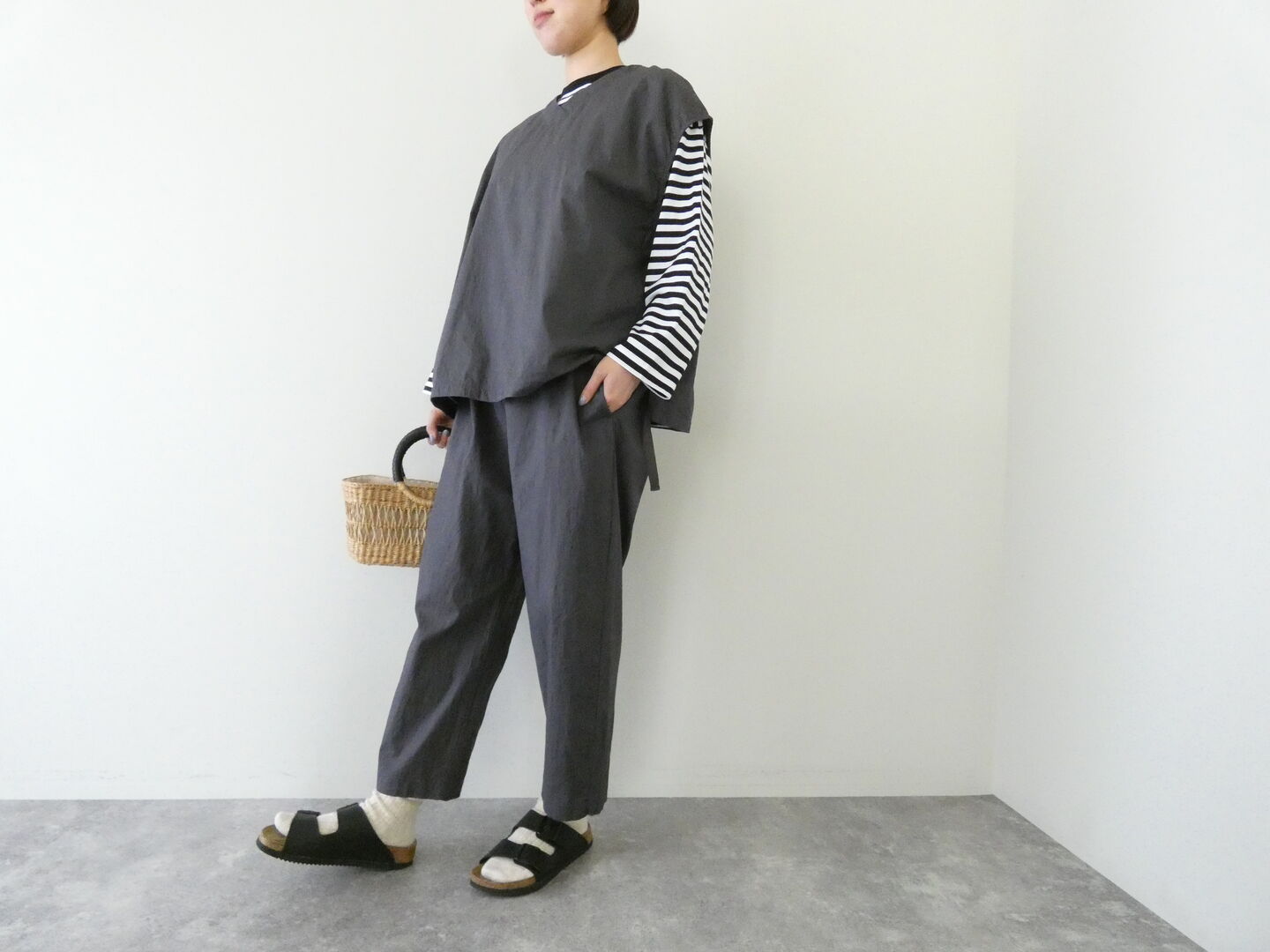 prit(プリット) コットンリネンワッシャー中白染めスロウパンツの商品画像4