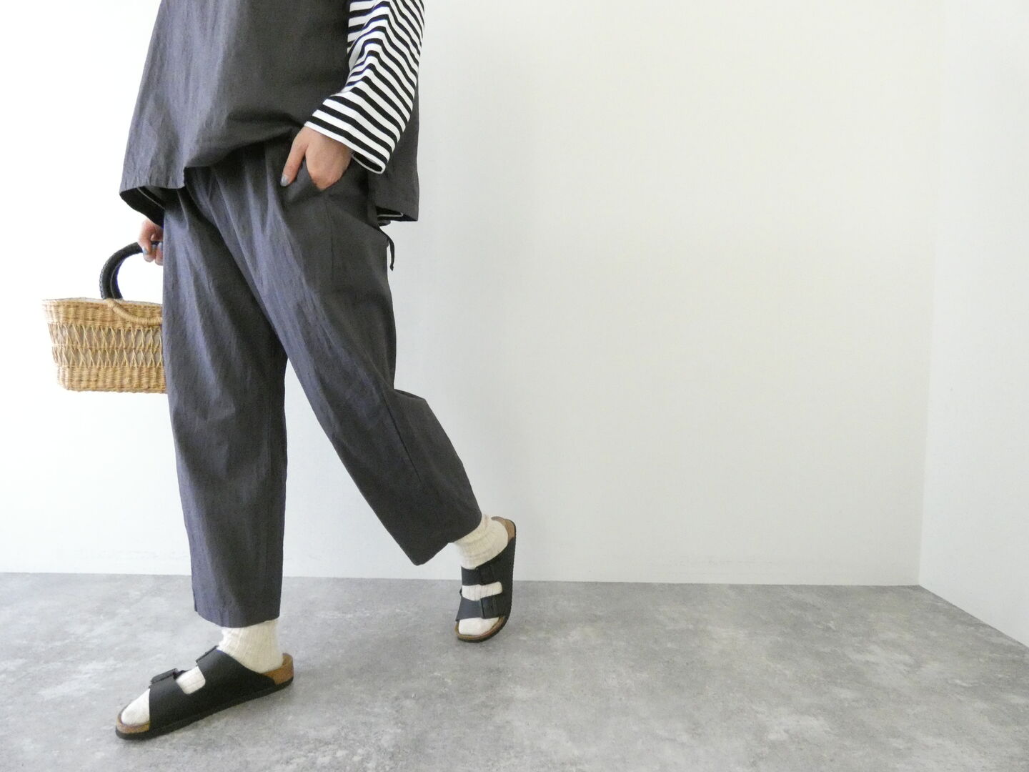 prit(プリット) コットンリネンワッシャー中白染めスロウパンツの商品画像7