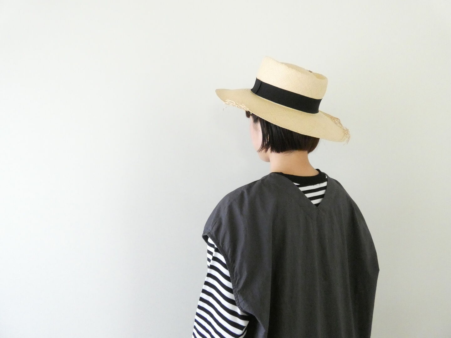 prit(プリット) コットンリネンワッシャー中白染めVネック裾ヒモ2WAYオーバーベストの商品画像11