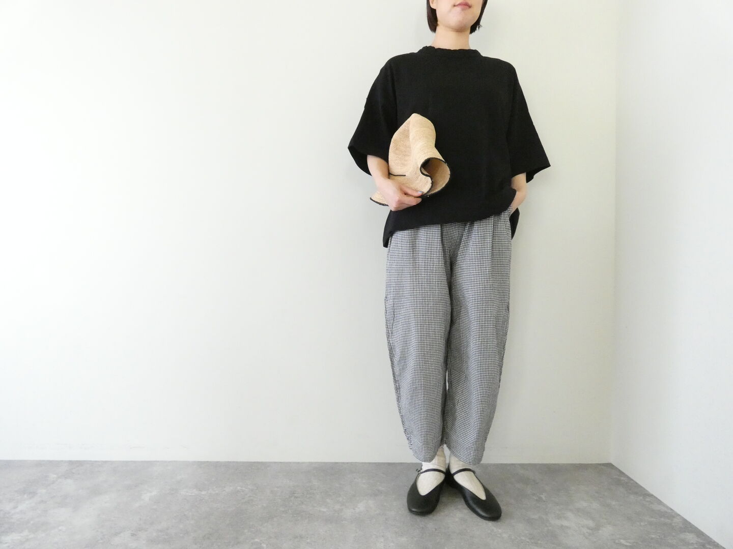 prit(プリット) DEPENDインレイ5分袖裾ヒモワイドプルオーバーの商品画像1