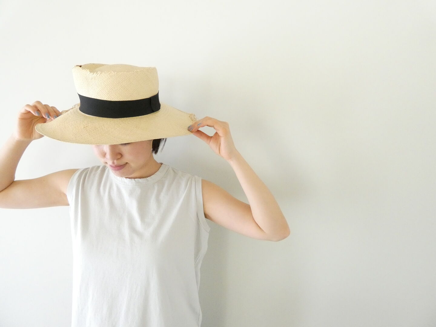 RINEN(リネン) 18/1空紡天竺ノースリーブの商品画像1