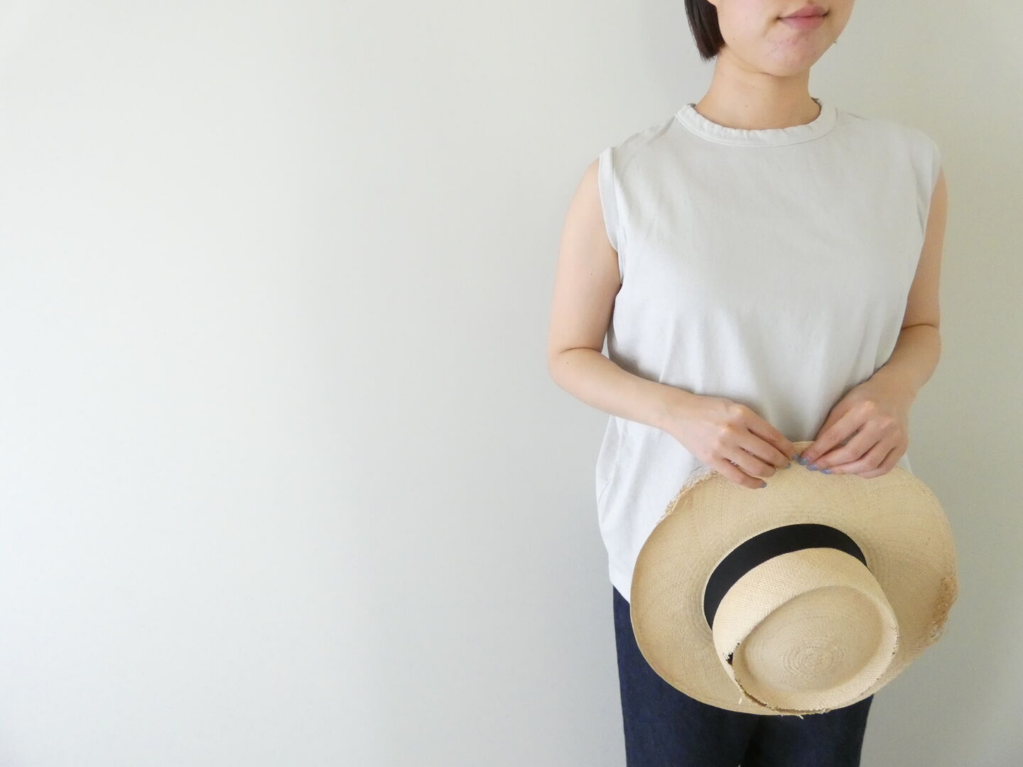 RINEN(リネン) 18/1空紡天竺ノースリーブの商品画像2