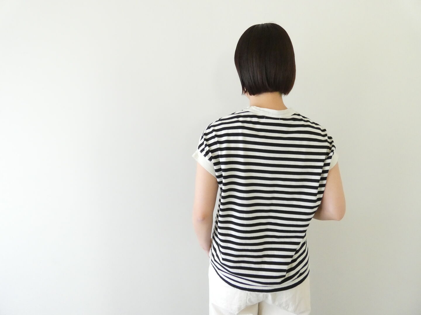 RINEN(リネン) 60/2スーピマ天竺ボーダーフレンチスリーブの商品画像9