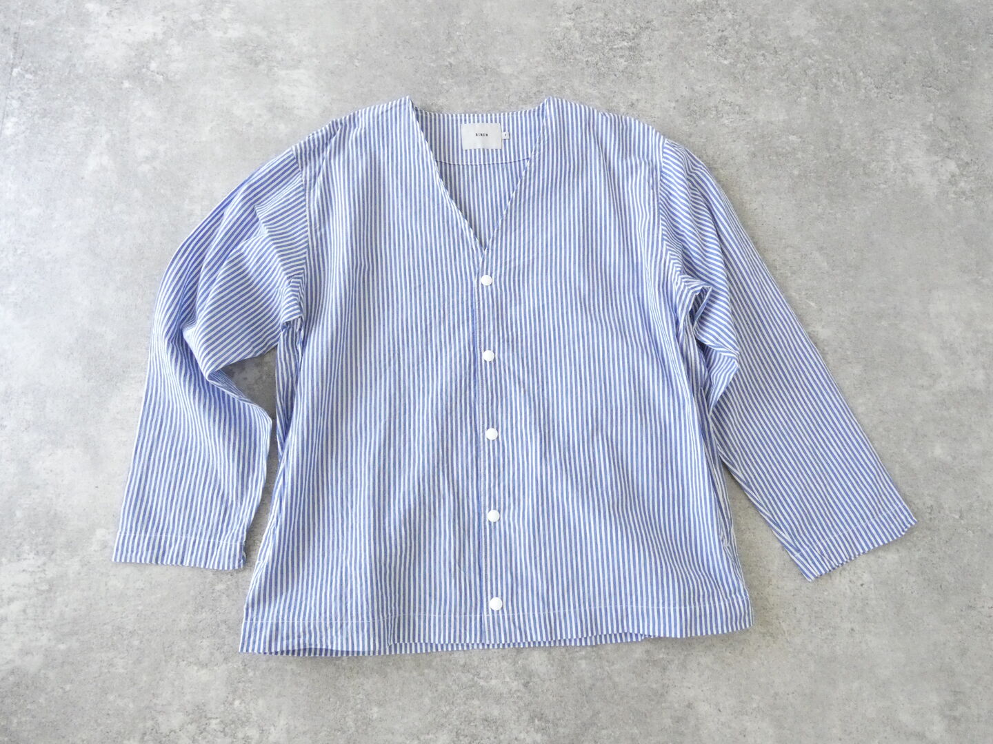 RINEN(リネン) 80/150/1強撚平織カーディガンシャツの商品画像3