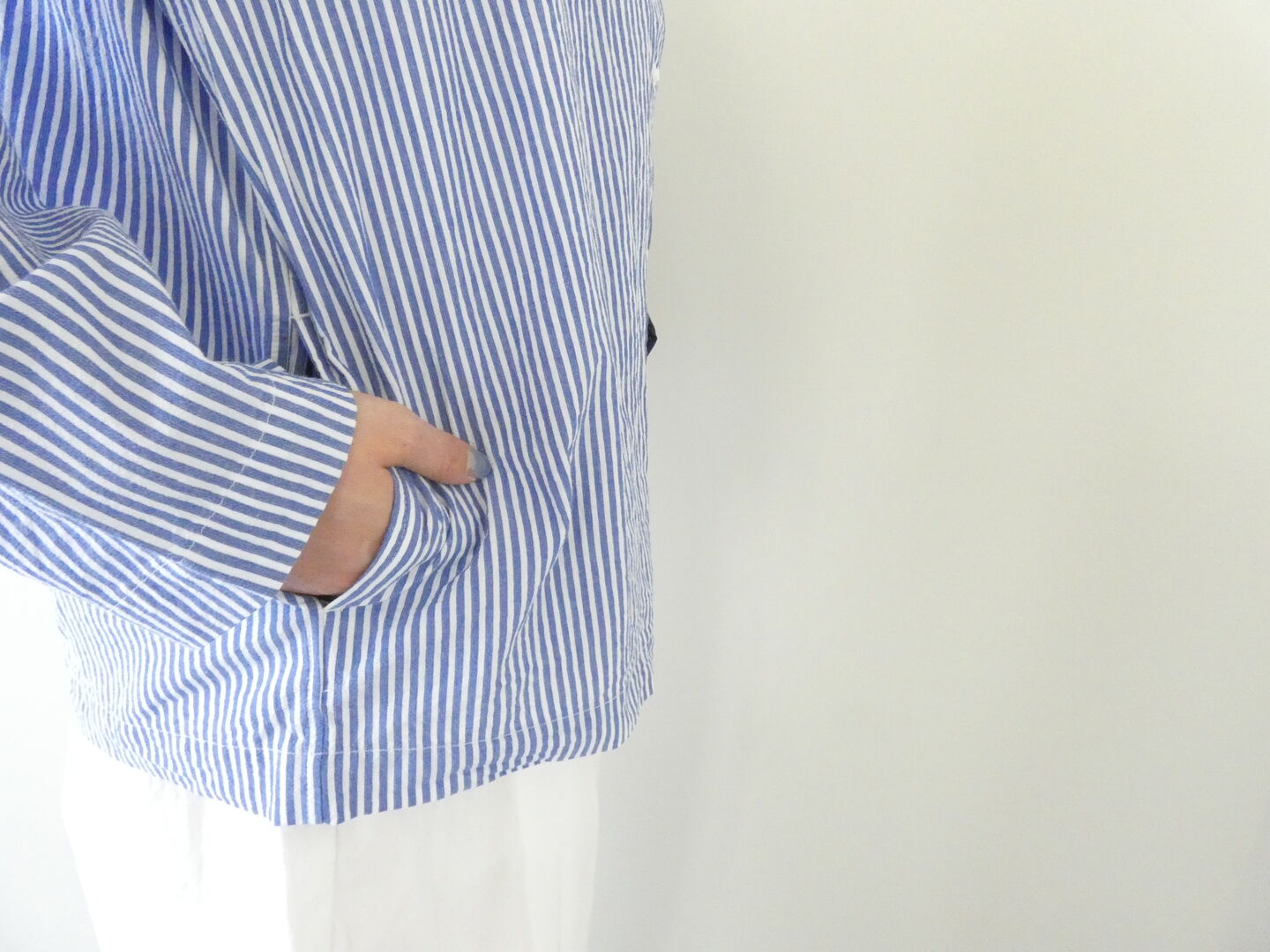 RINEN(リネン) 80/150/1強撚平織カーディガンシャツの商品画像7