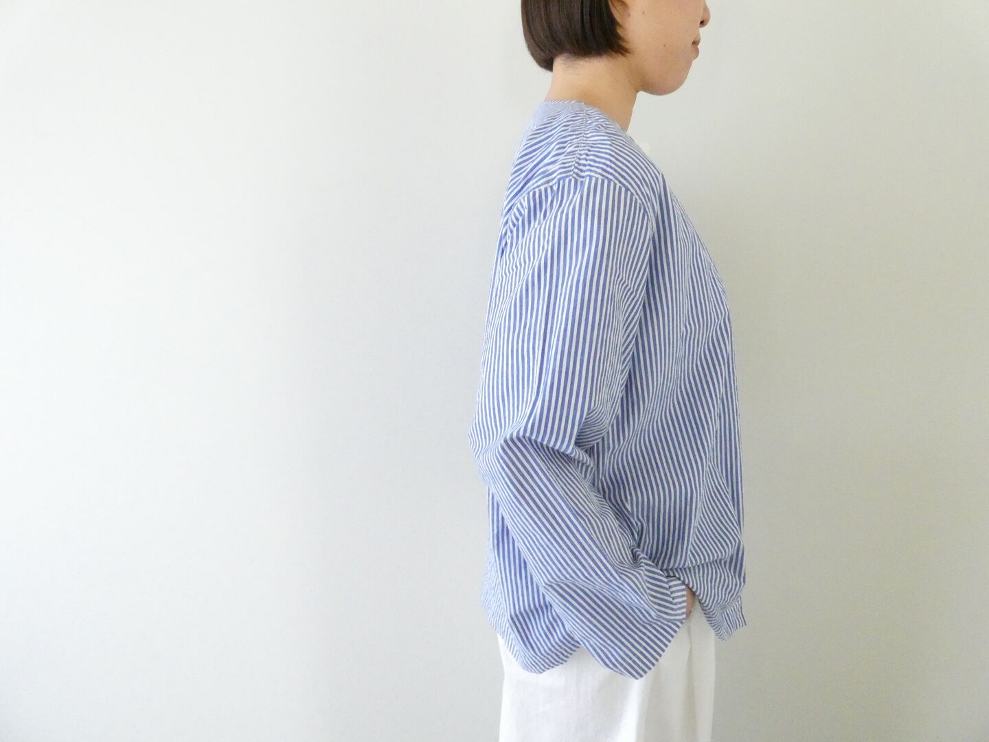 RINEN(リネン) 80/150/1強撚平織カーディガンシャツの商品画像8