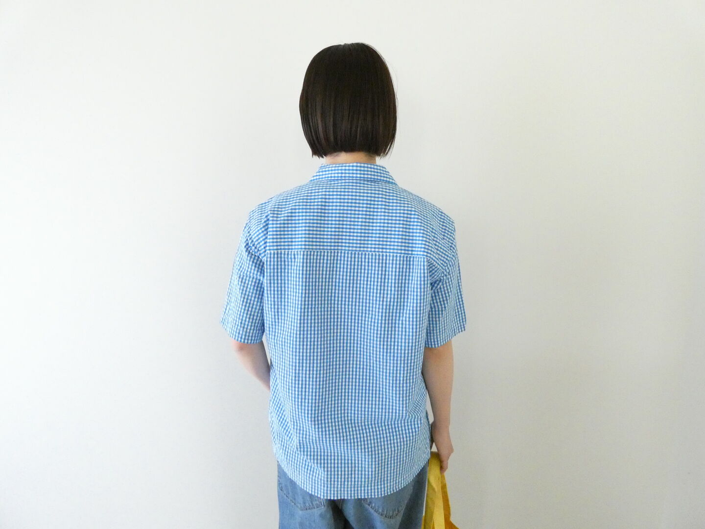 RINEN(リネン) コットンギンガム半袖オープンカラーシャツの商品画像10