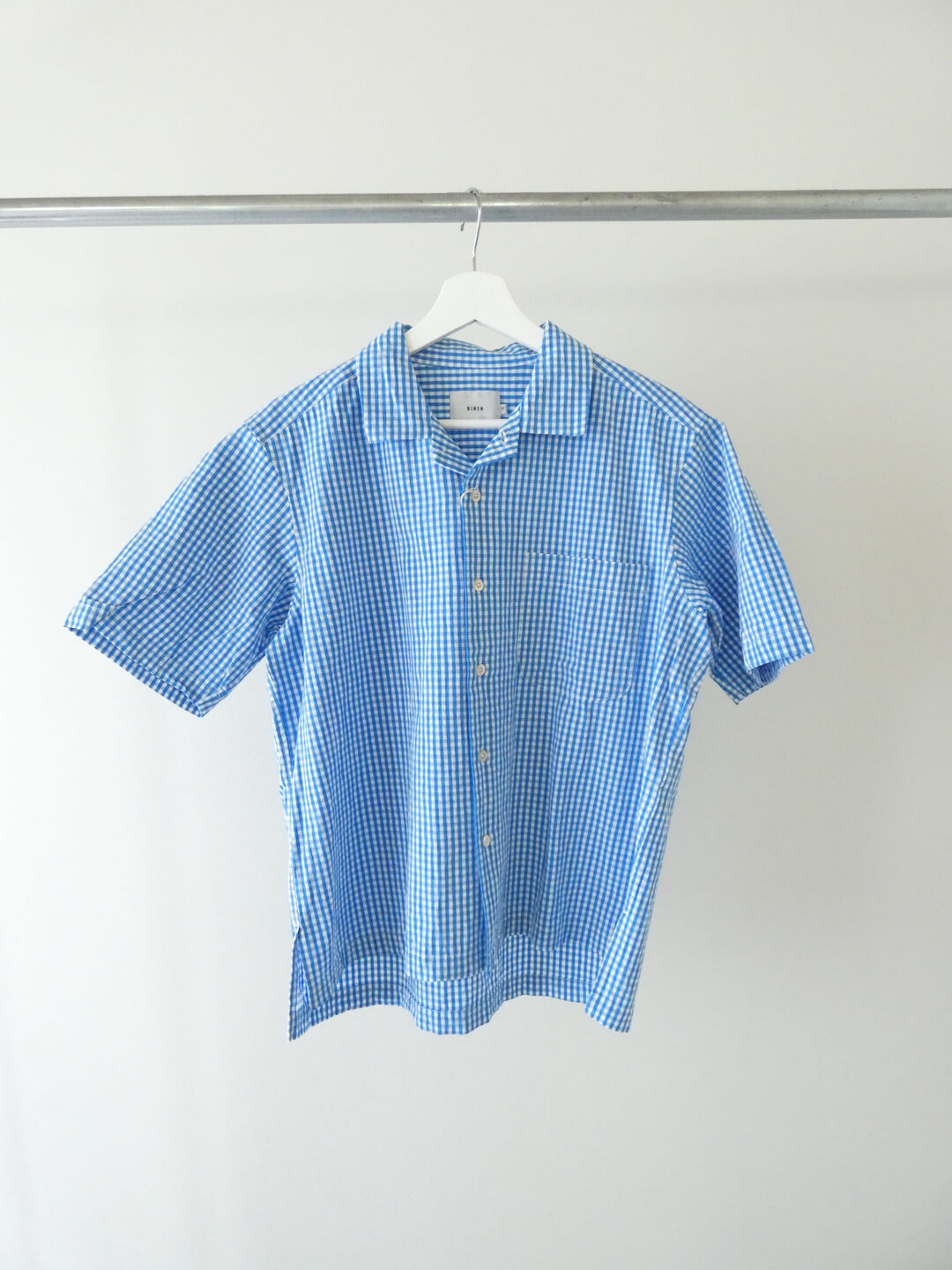 RINEN(リネン) コットンギンガム半袖オープンカラーシャツの商品画像11